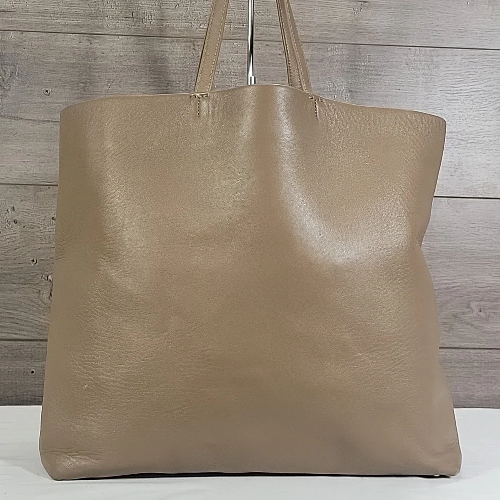 Theory Taupe Soft Leather Tote Bag